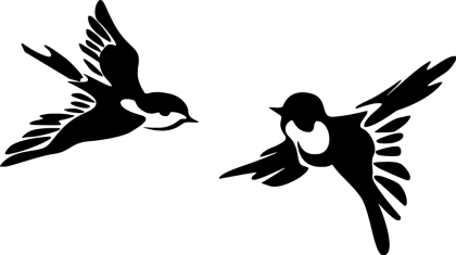 Silhouette of Flying Birds