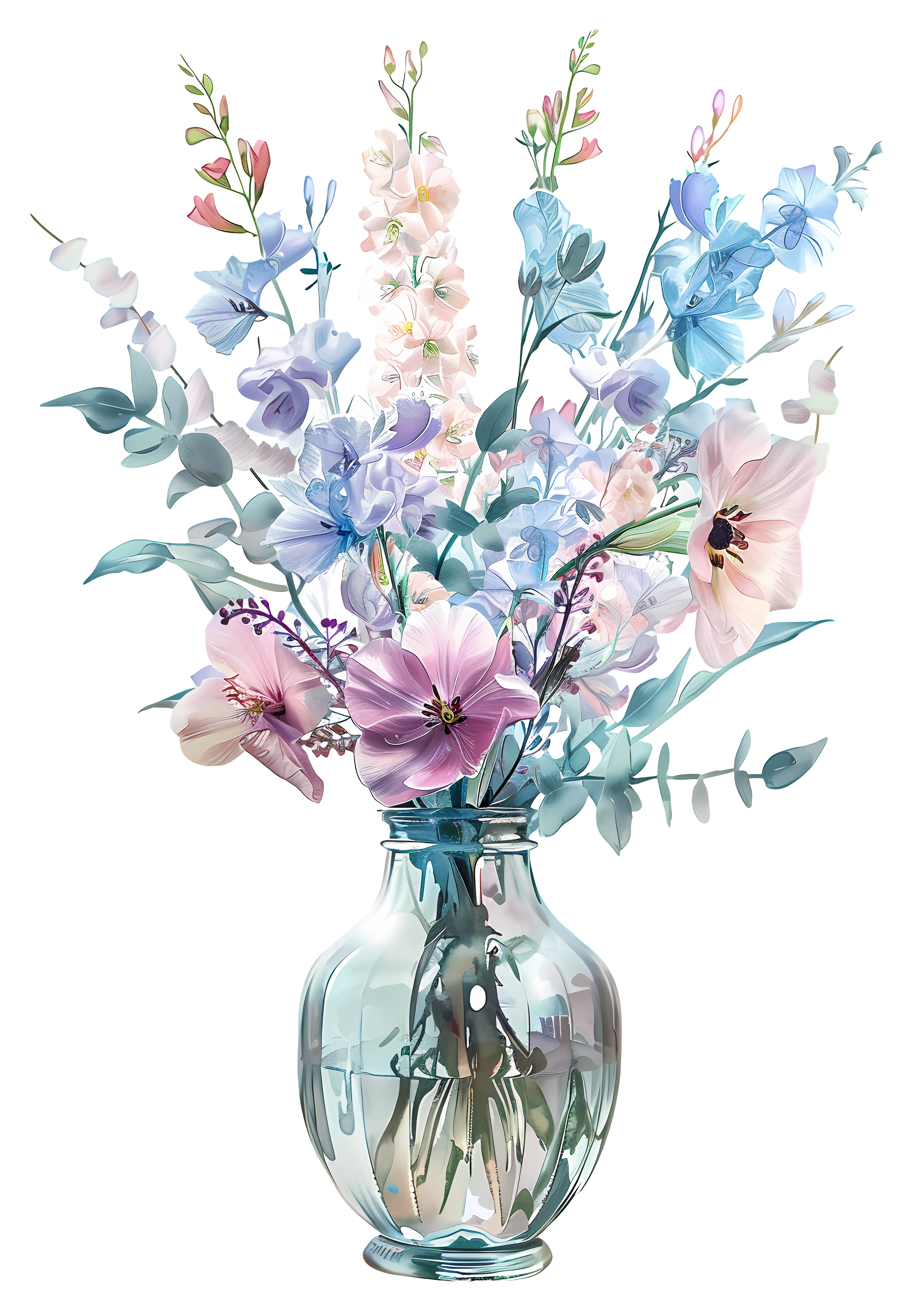 Vase of Flowers with Bouquet and Arrangement