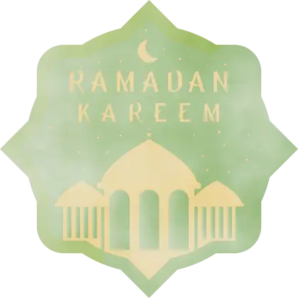 Badge Design with Ramadan Kareem Celebration Theme