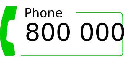 Green Phone Number Sign