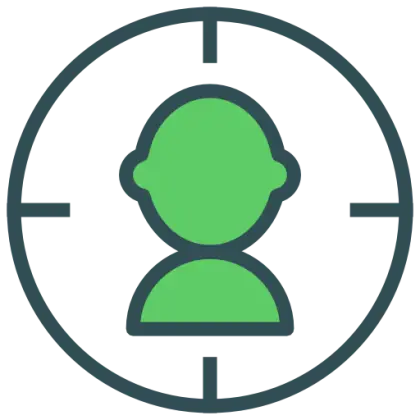 Green Target Icon Representing Focus and Goals