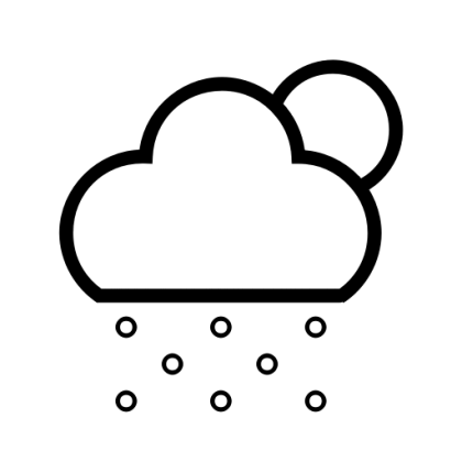 Cloud and Sun with Snowfall Icon