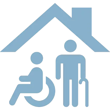 Supportive Care Logo with Roof Symbol