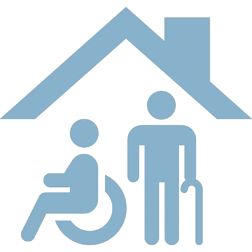 Supportive Care Logo with Roof Symbol