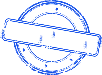 Blue Circular Stamp