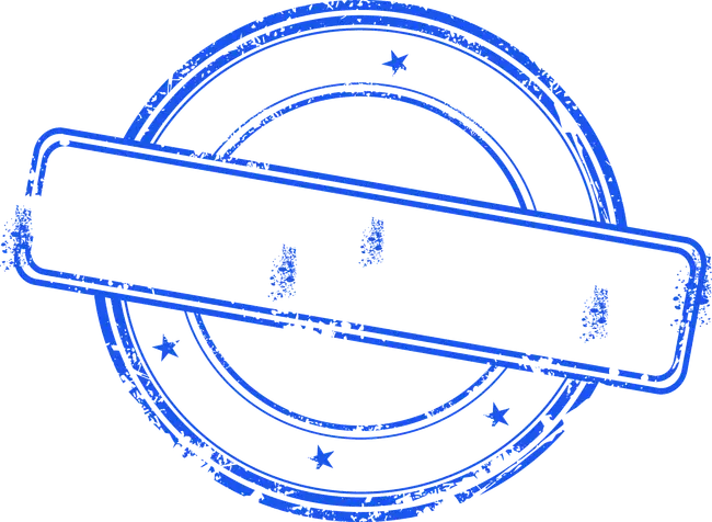 Blue Circular Stamp