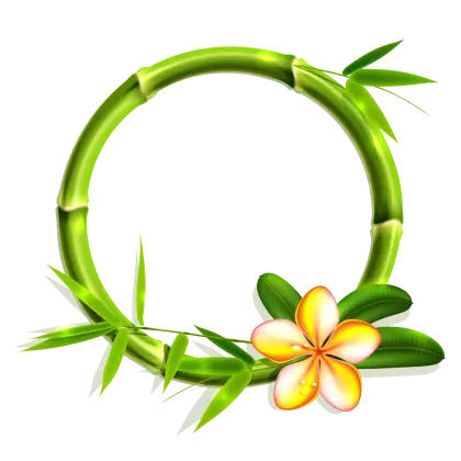 Bamboo Ring with Tropical Flower Decoration