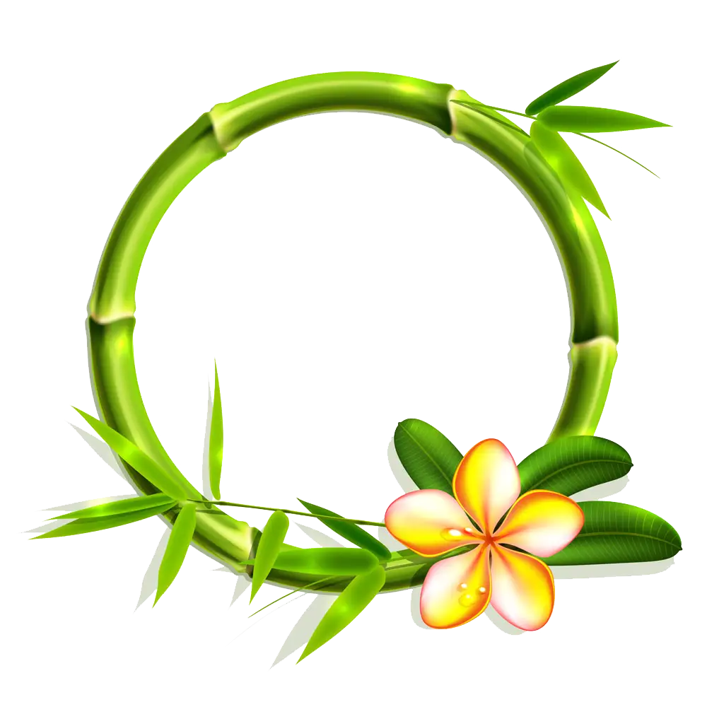Bamboo Ring with Tropical Flower Decoration