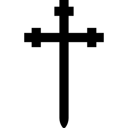 Decorative Black Cross with Ornamental Extensions