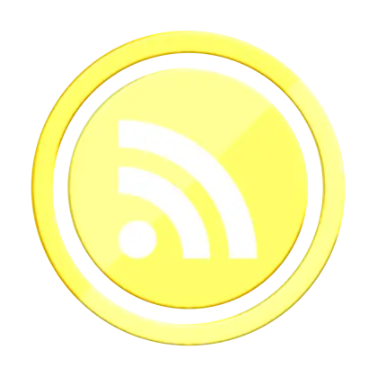 Yellow RSS Icon for News and Updates Subscription