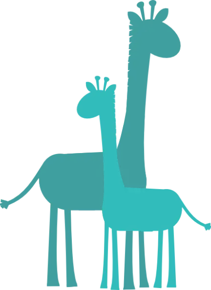 Blue Giraffe Silhouette Illustration