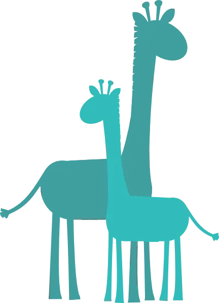 Blue Giraffe Silhouette Illustration