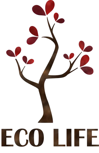 Eco Life Tree with Heart Leaves Logo