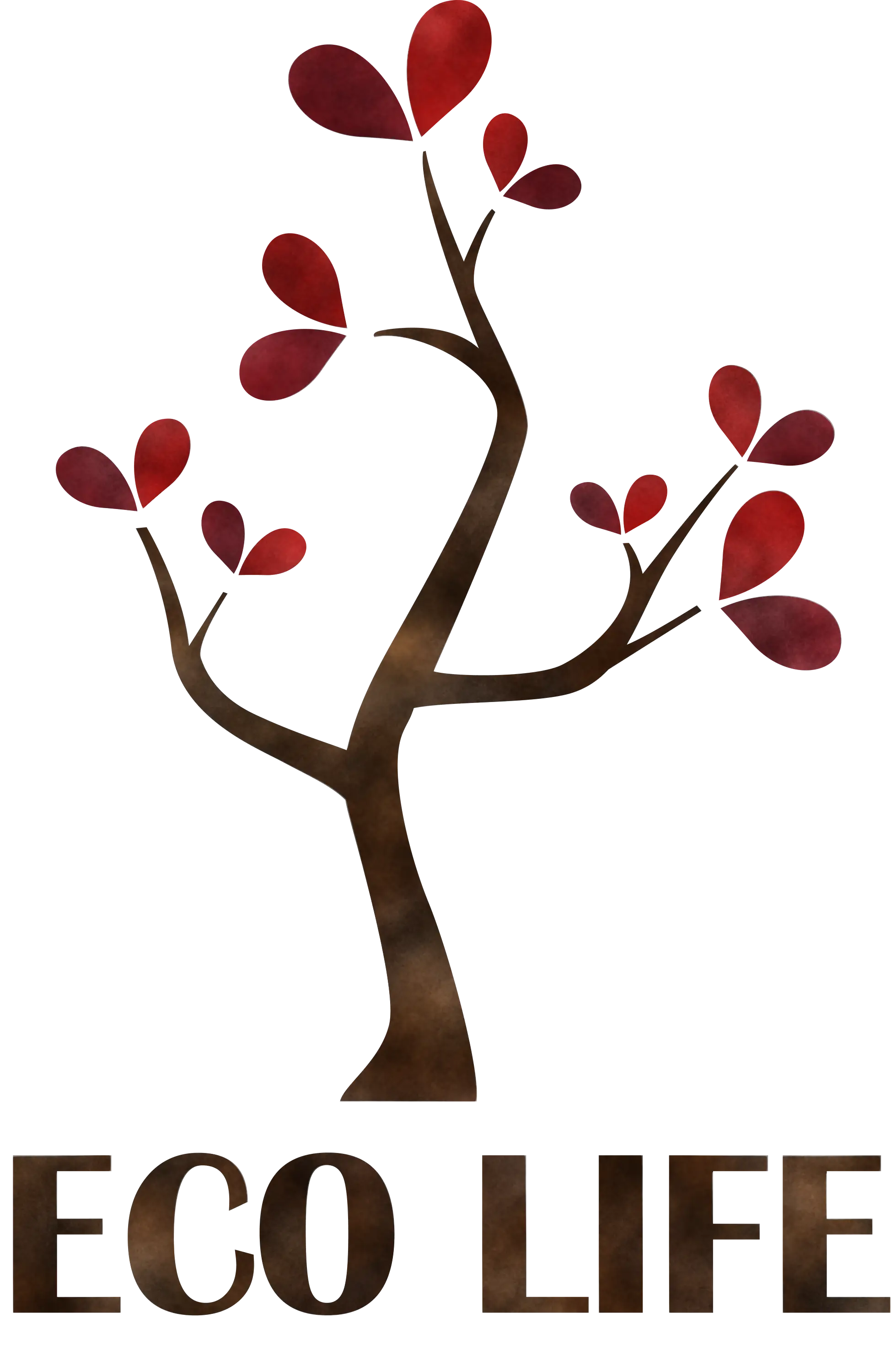 Eco Life Tree with Heart Leaves Logo