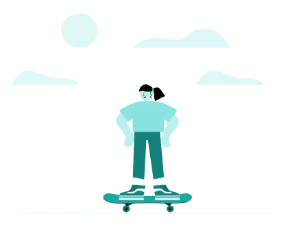 Skateboarder in Teal Tones