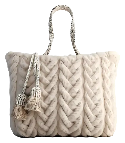 Cozy Knitted Bag with Tassels