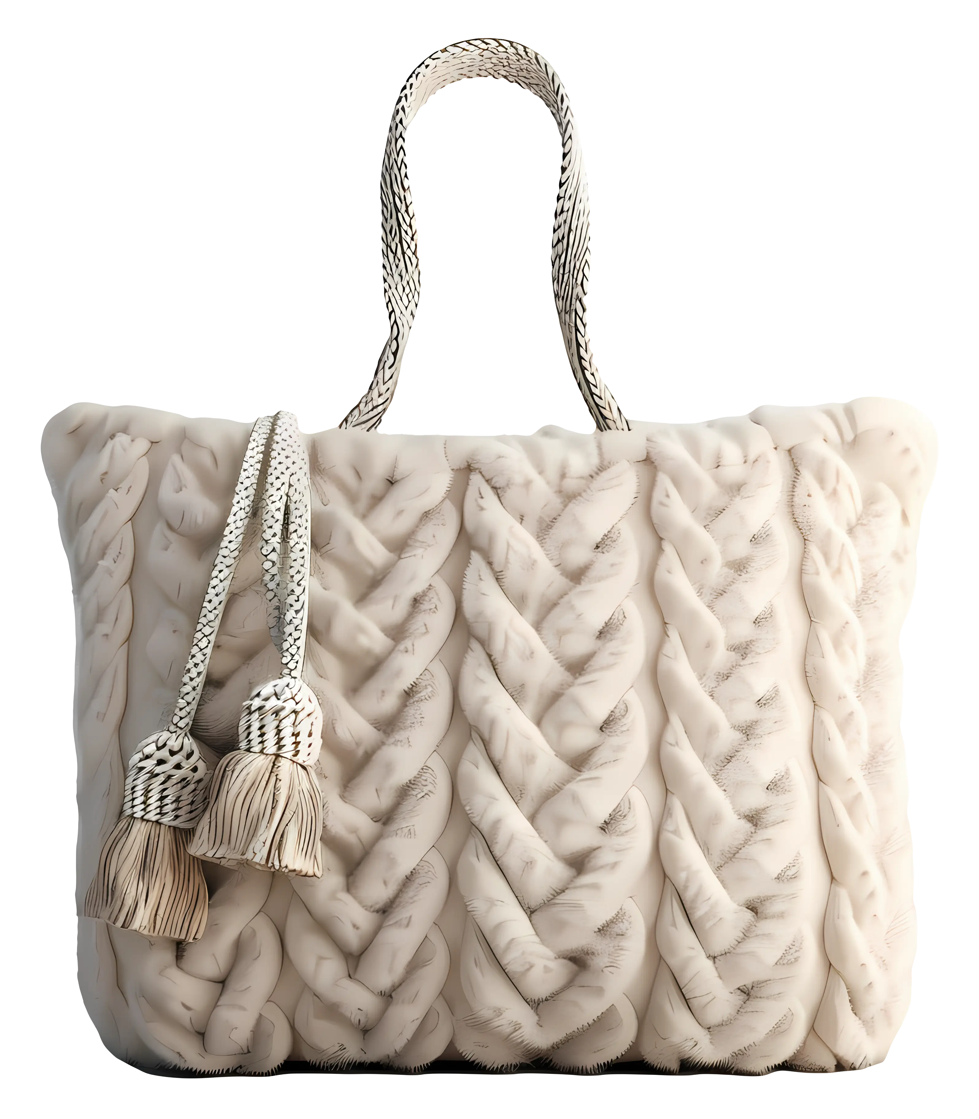 Cozy Knitted Bag with Tassels