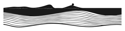 Abstract Monochrome Waves and Hills Design