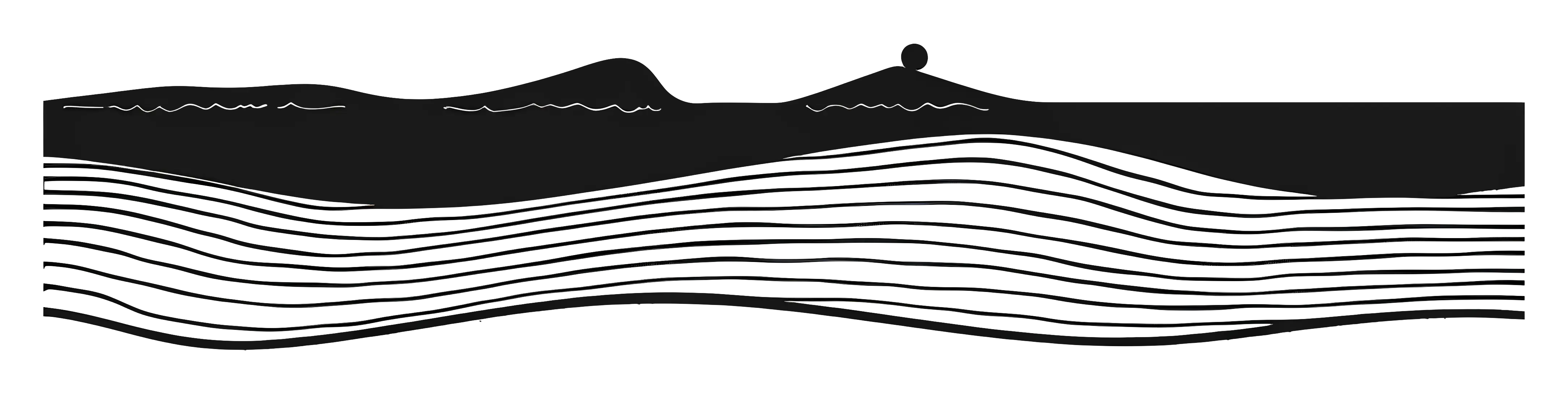 Abstract Monochrome Waves and Hills Design