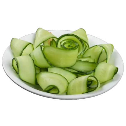 Sliced Cucumber in White Bowl