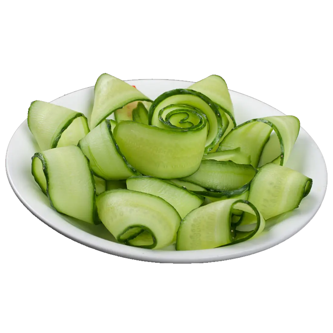 Sliced Cucumber in White Bowl