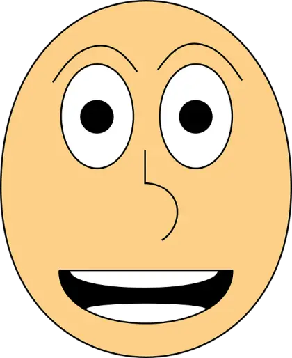 Smiley Cartoon Face with Happy Expression