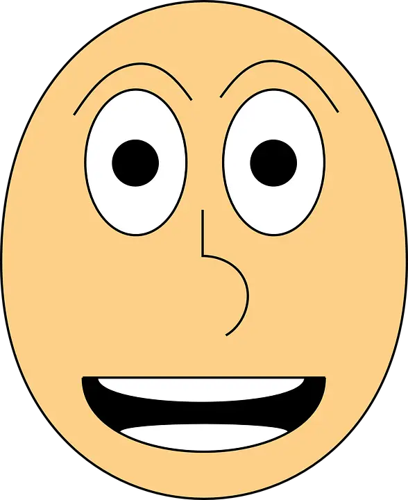 Smiley Cartoon Face with Happy Expression
