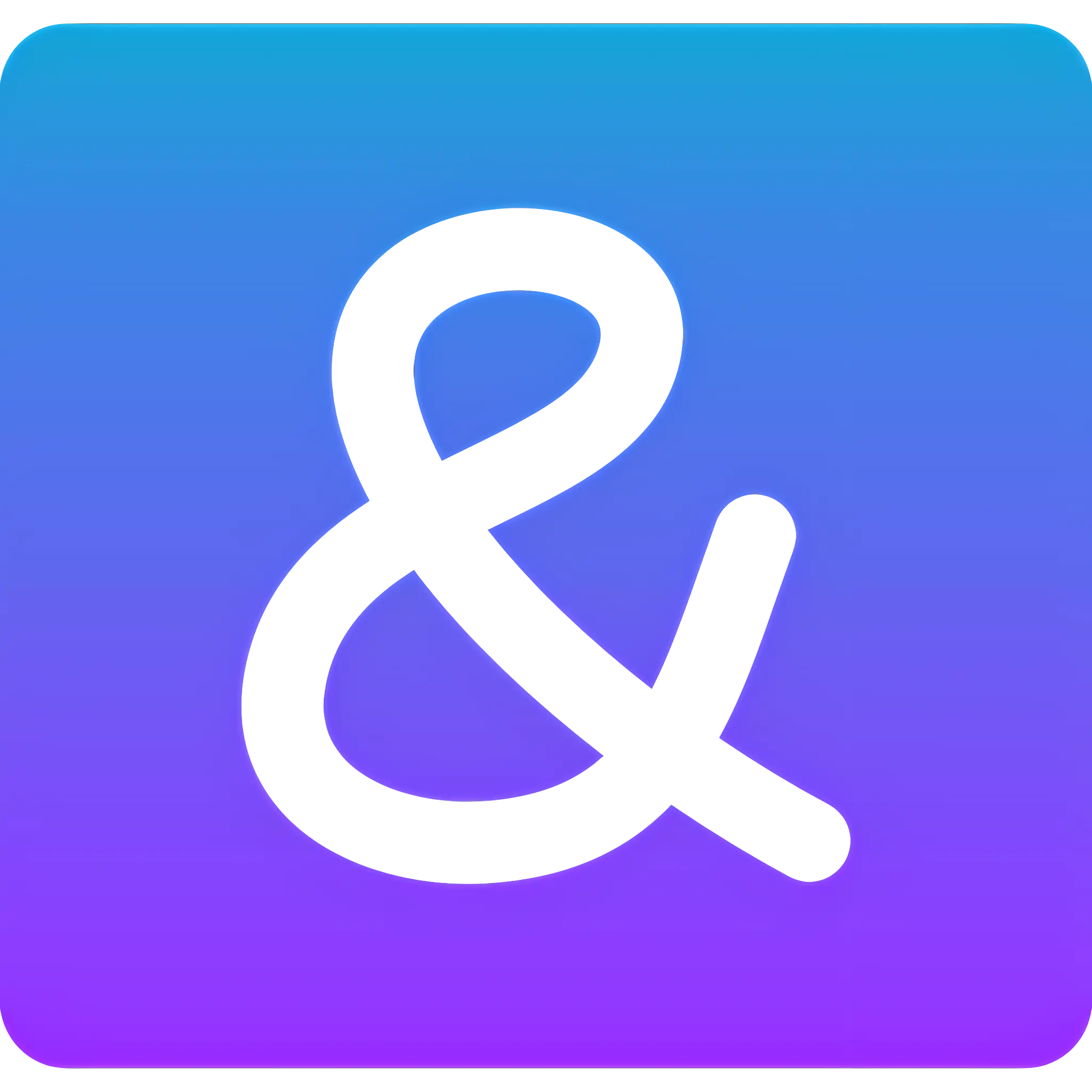 White Ampersand on Gradient Background