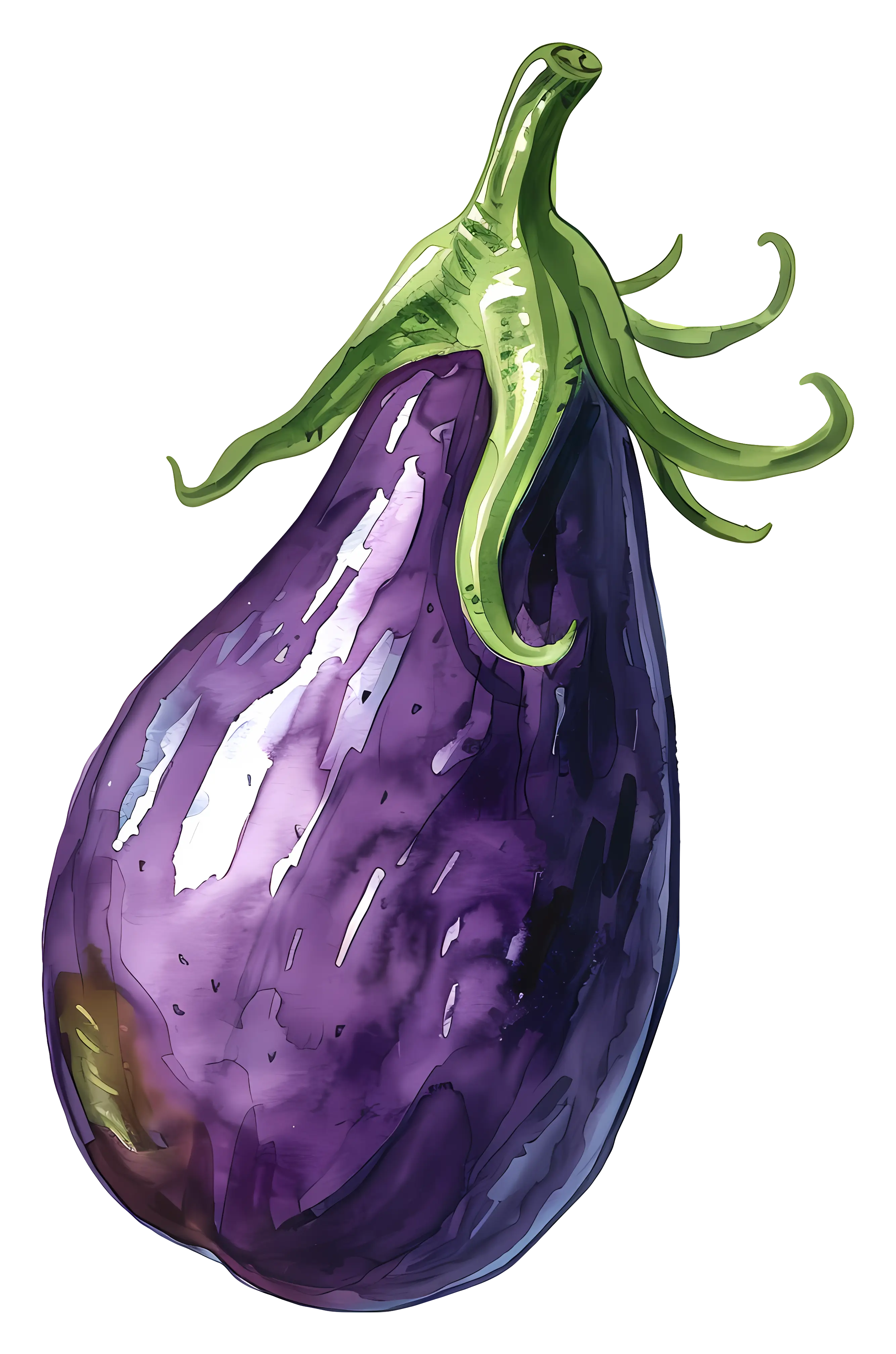 Purple Eggplant Artistic Illustration