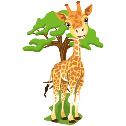Smiling Giraffe Cartoon Illustration