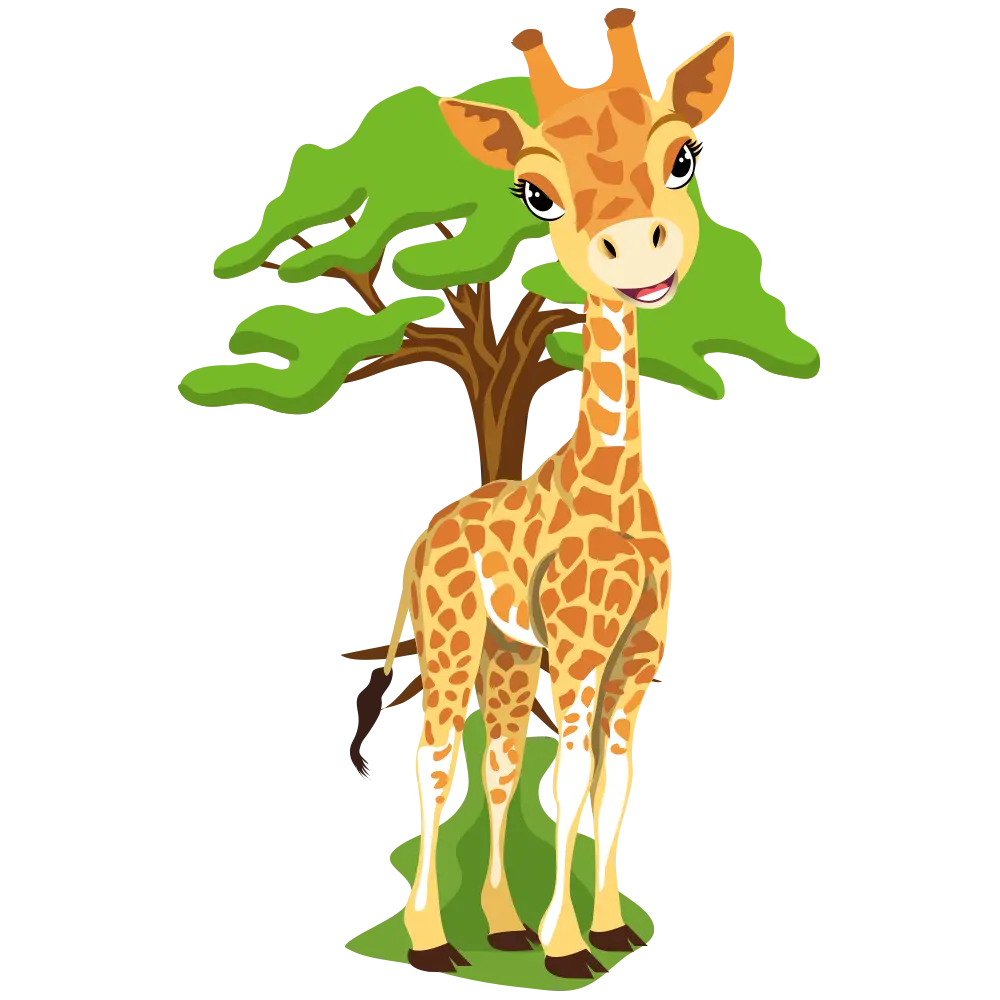 Smiling Giraffe Cartoon Illustration