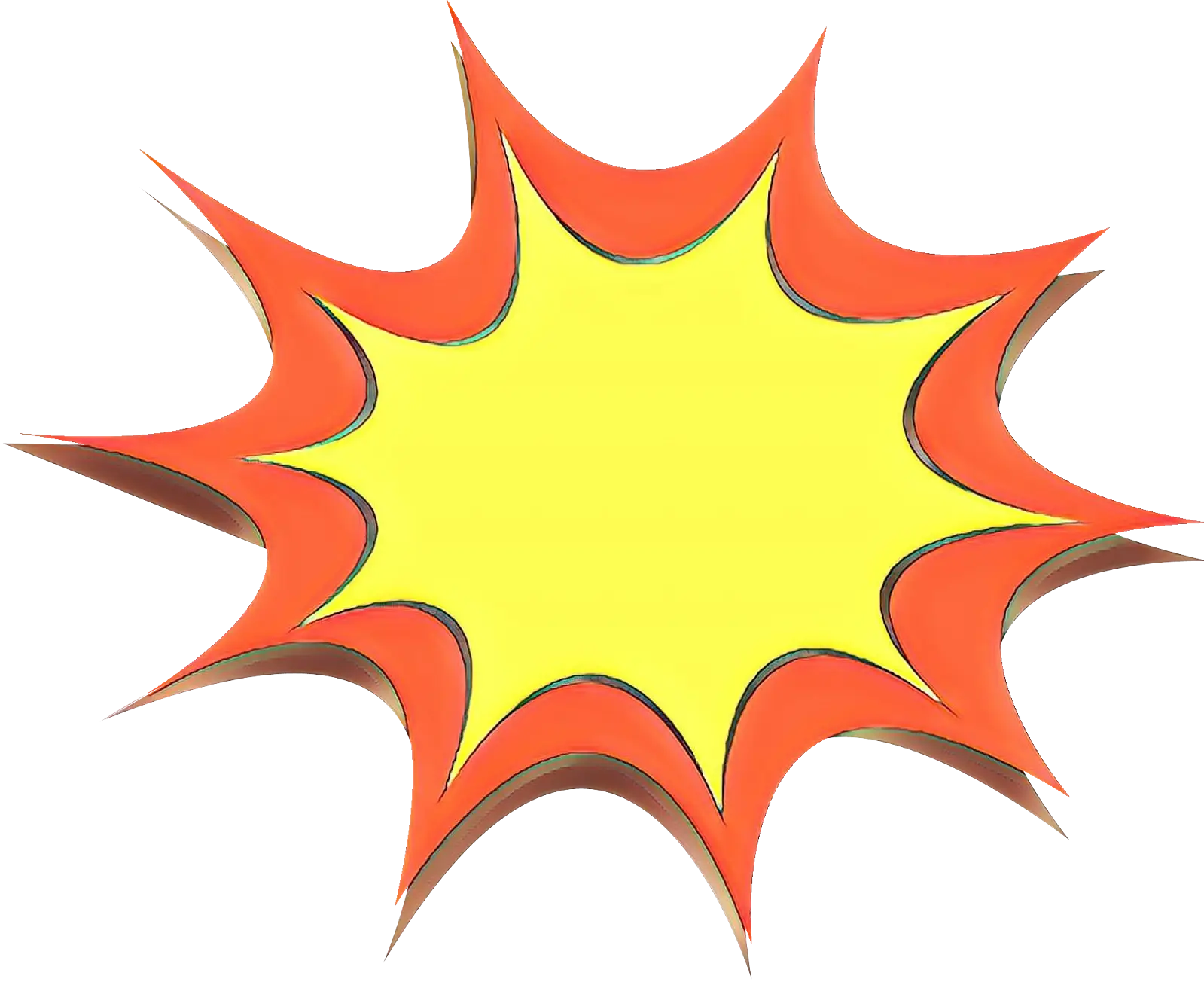 Yellow and Red Comic Explosion Shape