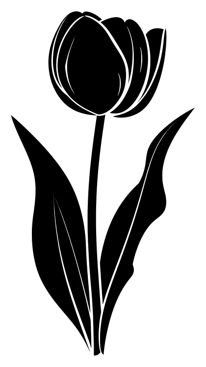 Black Tulip Silhouette Art Design