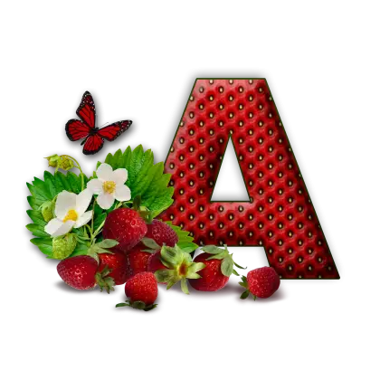 Strawberry Themed Letter A