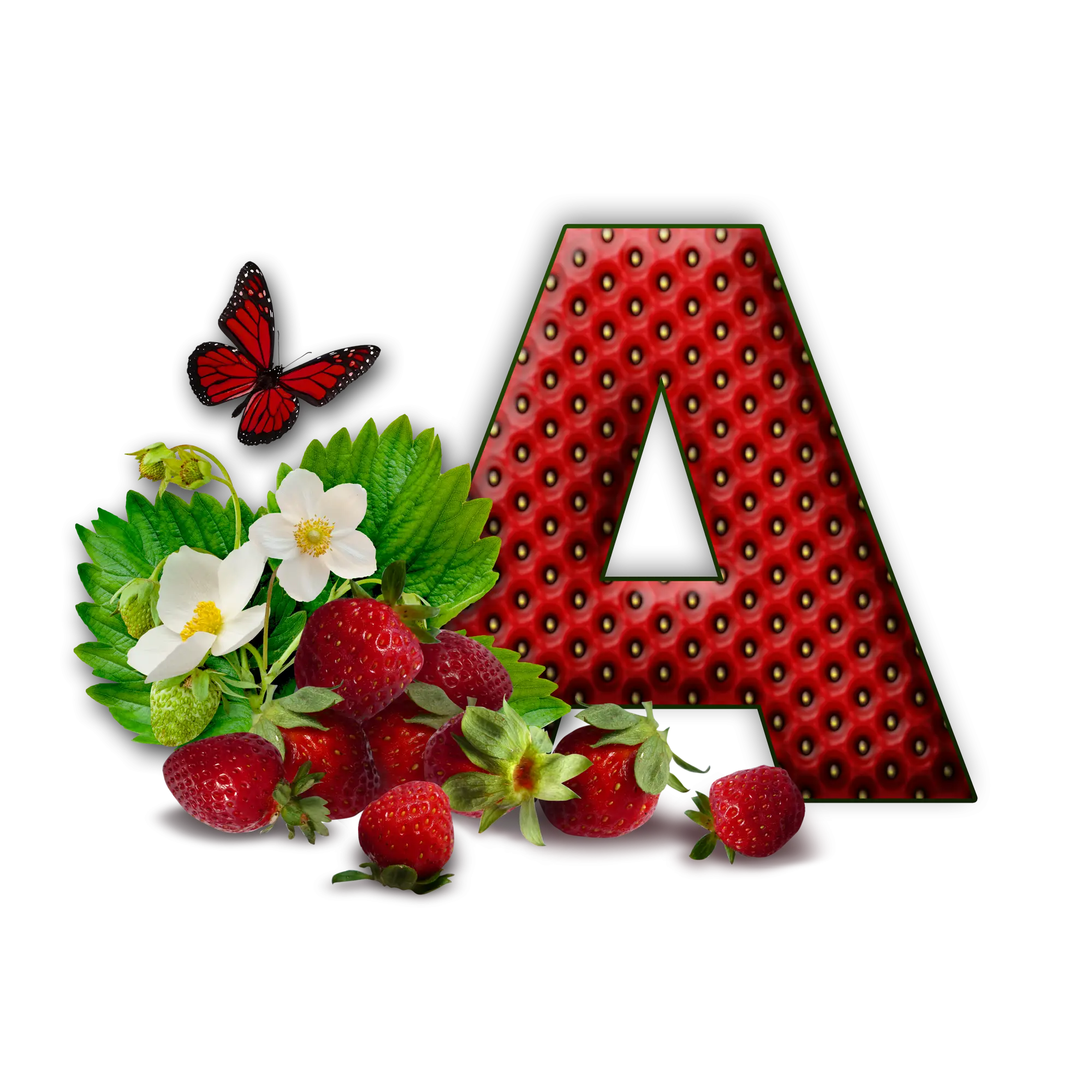 Strawberry Themed Letter A