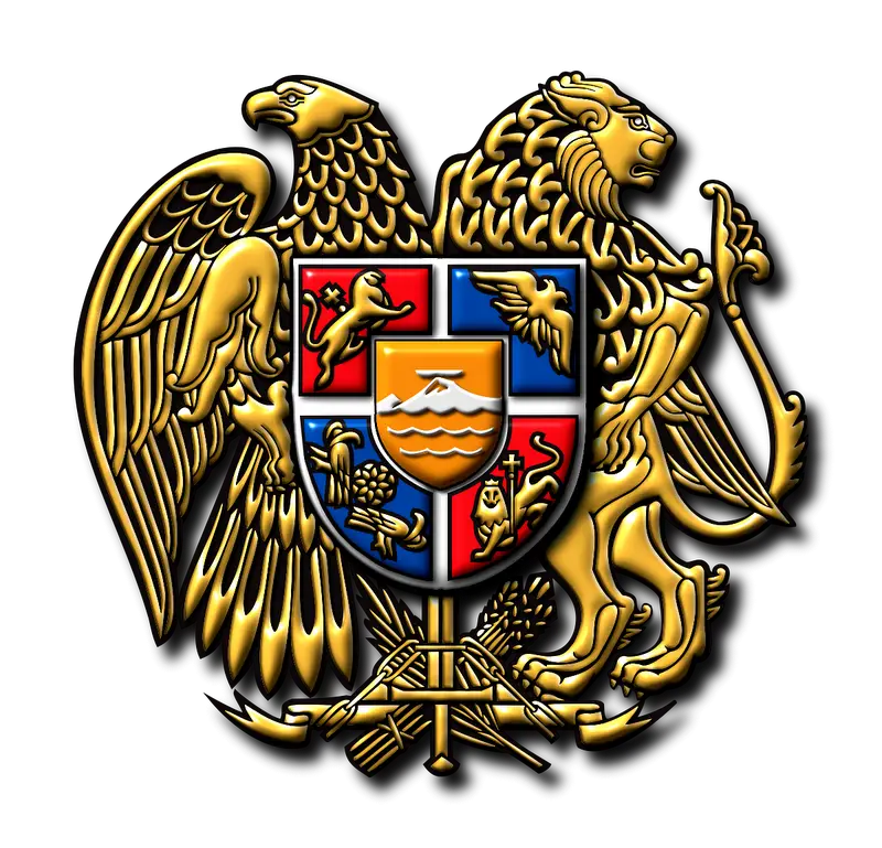 National Emblem Featuring Eagle and Lion