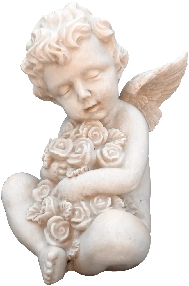 Angel Sculpture Holding Flowers