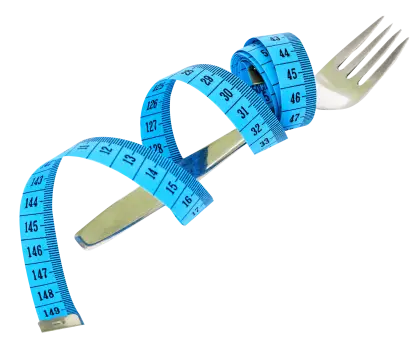 Blue Measuring Tape Wrapped Around Fork