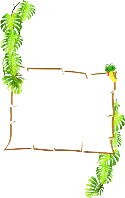 Jungle-Themed Frame with Green Leaves