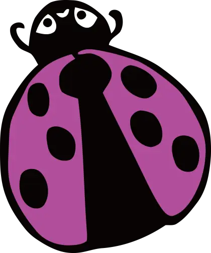 Cute Purple Ladybug Cartoon