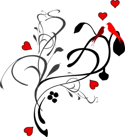 Love Birds and Hearts Art