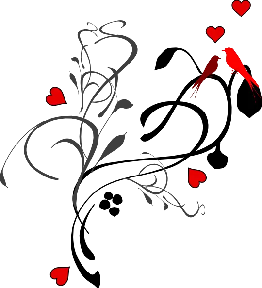 Love Birds and Hearts Art