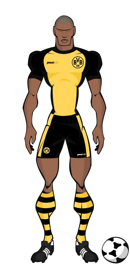 Cartoon Soccer Player in BVB Uniform