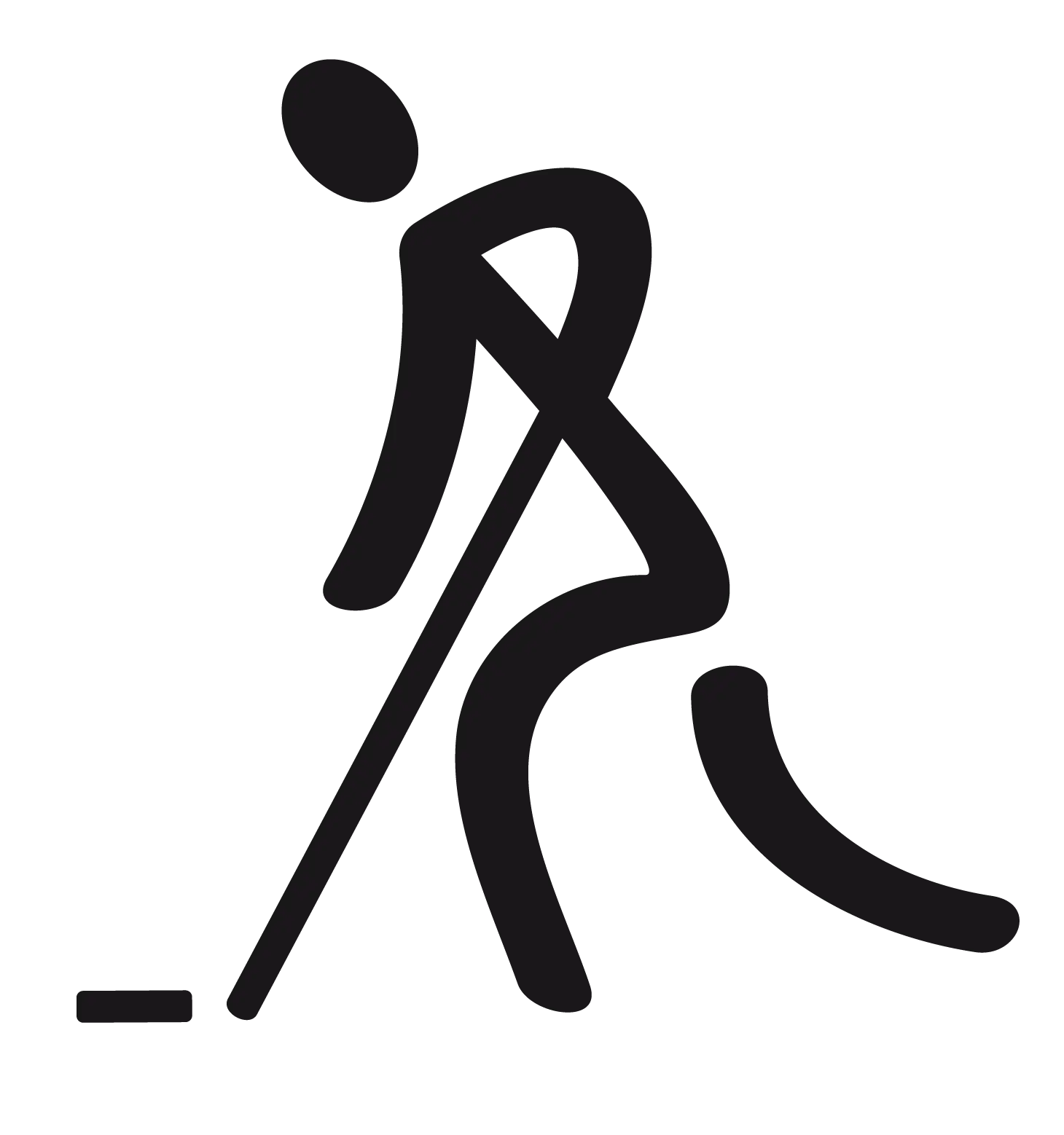Hockey Player Icon in Black