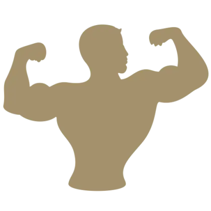 Bodybuilder Silhouette Flexing Muscles