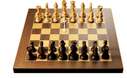 Classic Wooden Chessboard with Pieces Setup