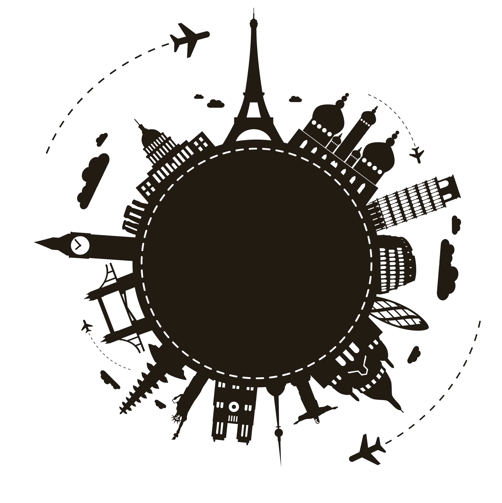 Global Landmarks Silhouette
