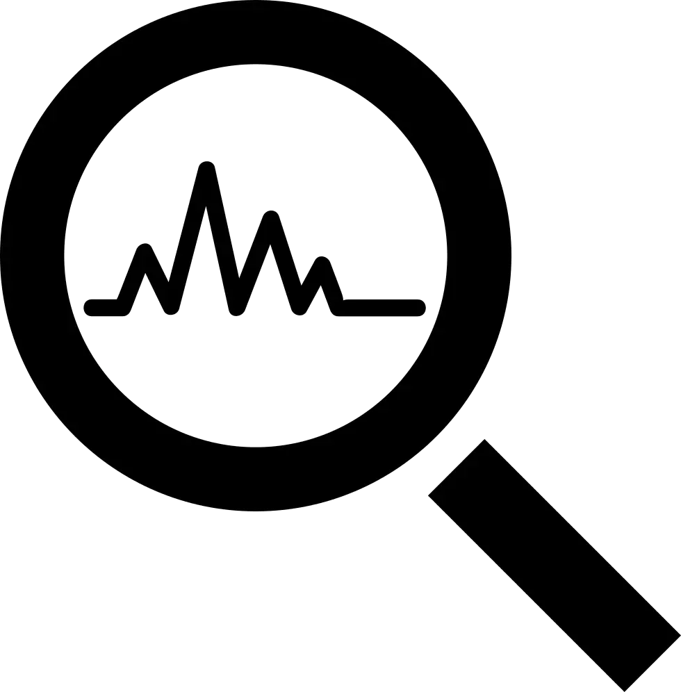Magnifying Glass with Wave Line Icon