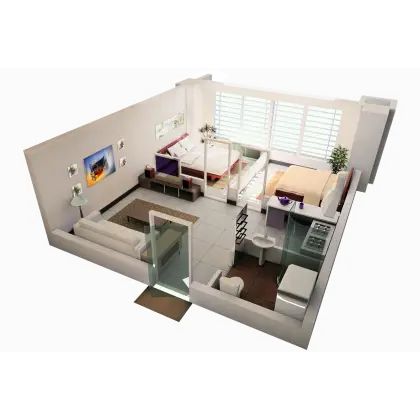 Modern Apartment Floor Plan with Furniture Layout