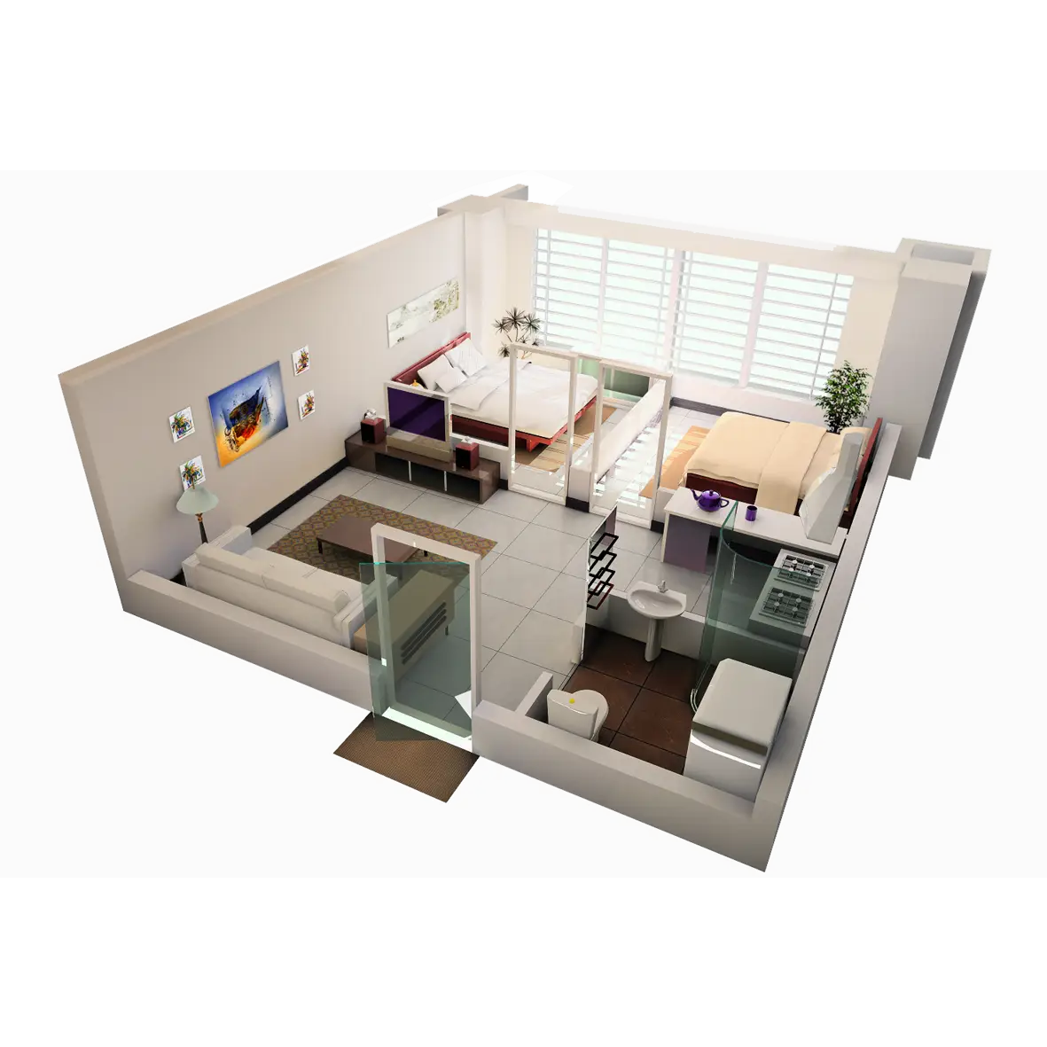 Modern Apartment Floor Plan with Furniture Layout